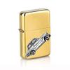 British classic car Vitesse 6 Sal. ref255 Pewter effect design on a flip top petrol lighter windproof GOLD refillable view 1