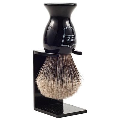 Parker Safety Razor 100% Pure Badger Bristle Shaving Brush with Black Handle -Brush Stand Included