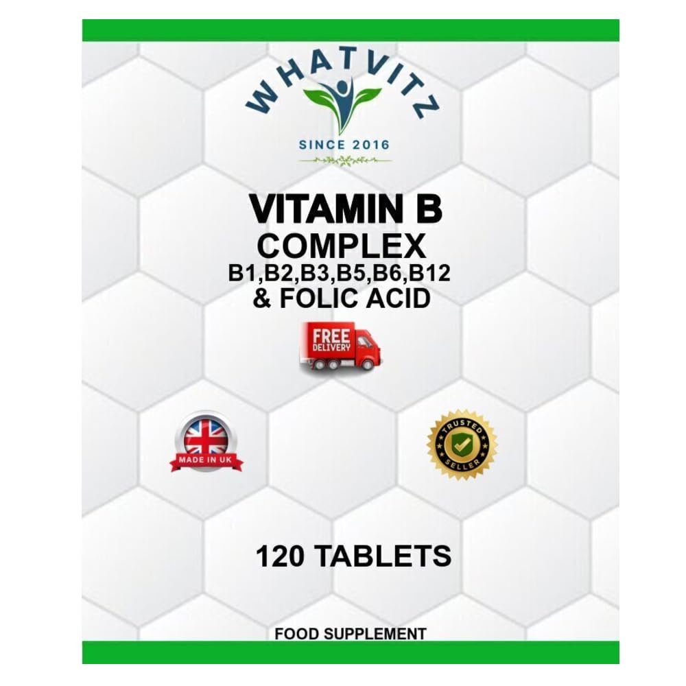 Vitamin B Complex 120 Tablets B1, B2, B3, B5, B6, B12, Biotin & Folic Acid