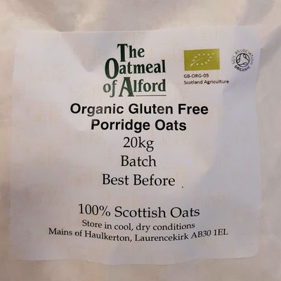 Oatmeal of Alford Gluten Free Porridge Oat Flakes 20kg