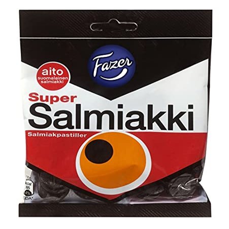 22 x 80g Fazer Super Salmiakki candy bag