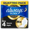 Always - 36x Sanitary Pads Ultra Night Size 4 with Wings - 1 Piece view 1