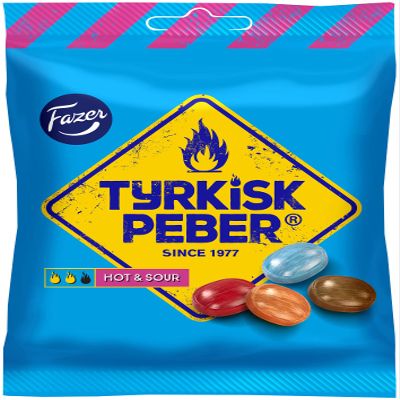 12 x 150g Fazer Tyrkisk Peber Hot & Sour candy bags Finnish hard candy