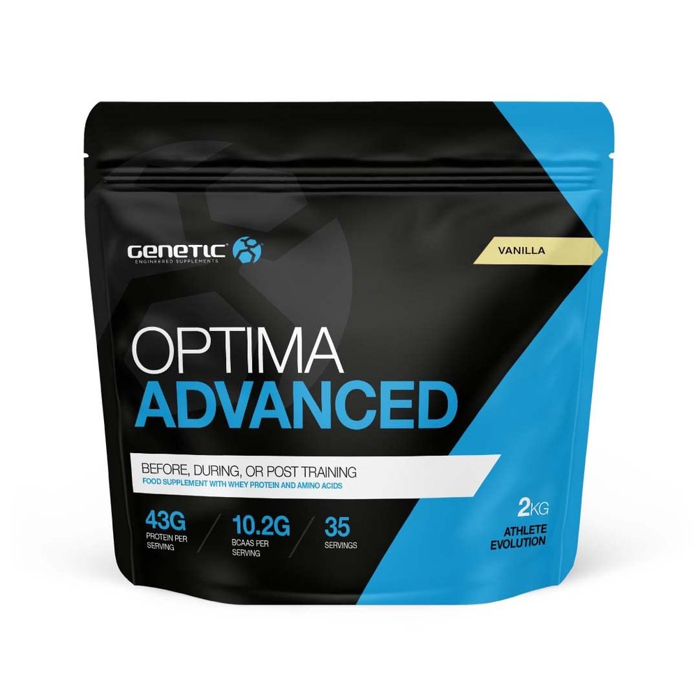 Post Workout Drink - Genetic Supplements - Optima Advanced - Workout Fuel - Muscle Drinks - Vanilla Protein - 2 kg - 35 Servings