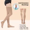 SEXYEYE Compression Stockings for Women Men, Ted Hose Thigh High Knee 15-20 mmHg Compression Socks with Silicone Non-Slip, Beige, S view 3