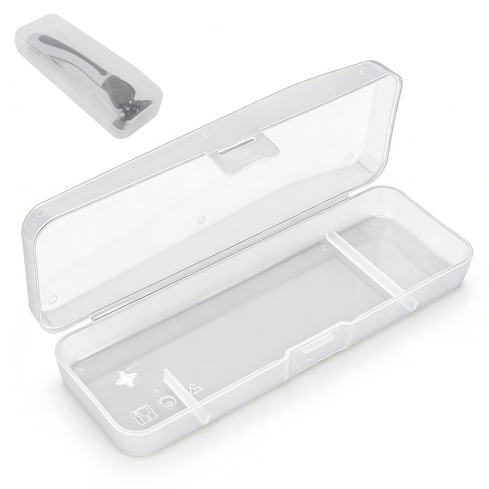 Agatige Portable Razors Case, Travel Manual Razors Storage Box Transparent Breathable Protector Case for Manual Razor System