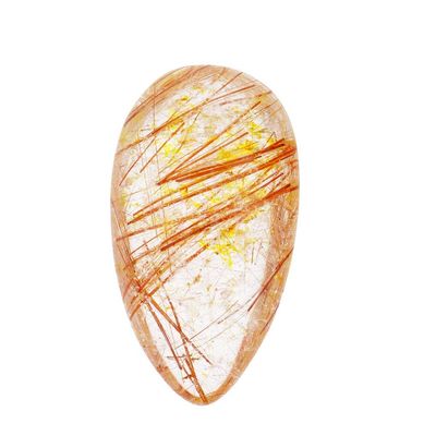 U/D Gold Rutilated Quartz Crystal Pendant Feng Shui Stone for DIY Home Ornament Gift
