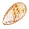 U/D Gold Rutilated Quartz Crystal Pendant Feng Shui Stone for DIY Home Ornament Gift view 2
