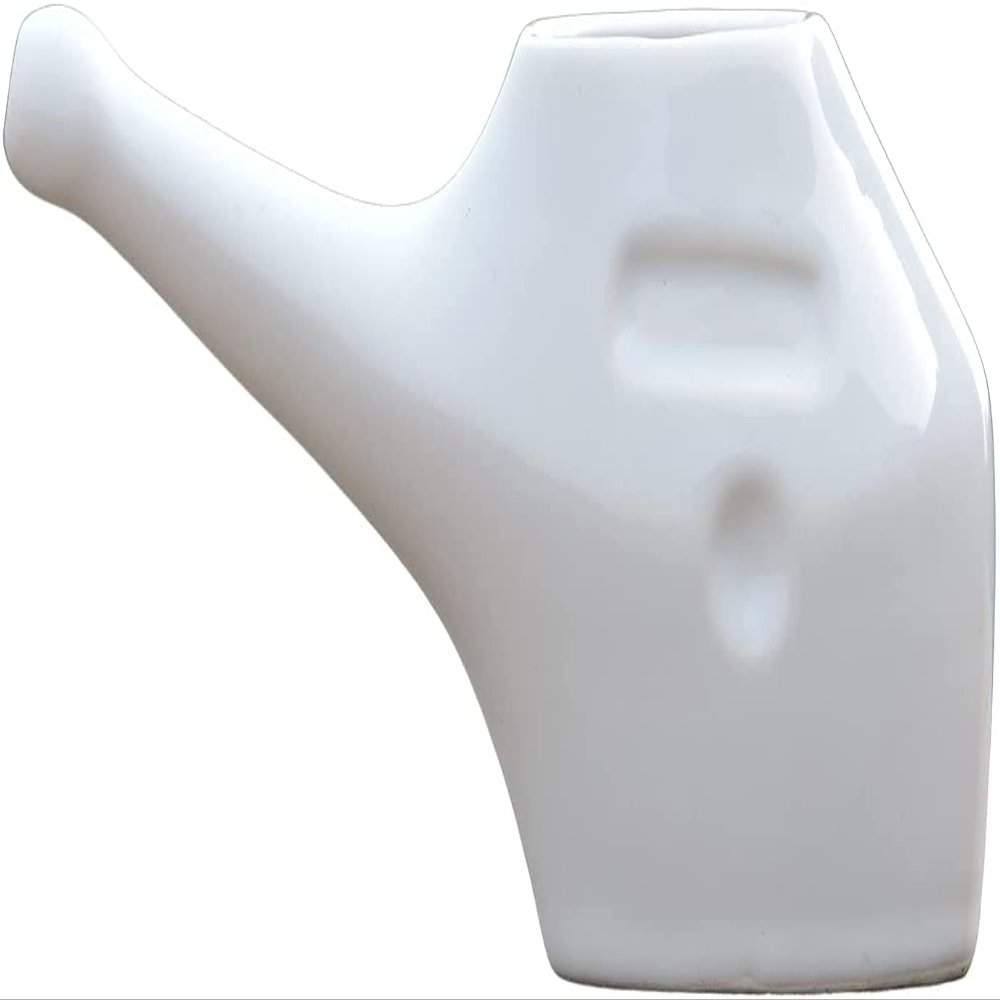 Ancient IMPEX Traveller's Ceramic Neti Pot with 5 Sachets Neti Salt | Natural Nasal Cleansing, Sinus Relief & Nasal Hygiene | Ayurvedic Portable Neti Pot