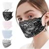 5PCS Women Cute Face_Protection_Mask Adult Girls With Design Floral Print Adjustable Earloops Cotton Fabric Washable Reusable Skin Care Comfortable Breathable Antidust Outdoor Sports (Lace) view 1