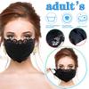 Geduochn 5PC Women Girls Lace Black_Mask With Flower Embroidery Adjustable Earloops Breathable 2 Layers For Beauty Skin Care view 3