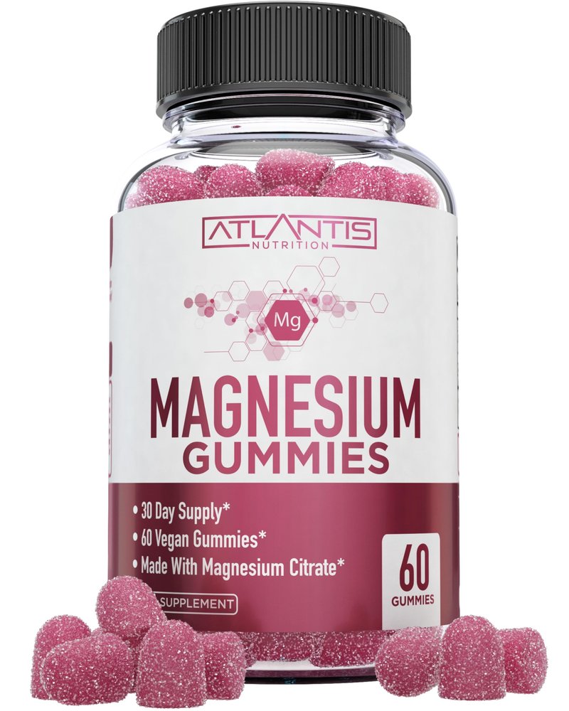 Magnesium Gummies - 770 MG Magnesium Citrate - Promotes Calmness & Improves Sleep. Helps Muscles Recover & Relieves Cramps - 60 Vegan Gummies