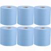 6 Pack Jumbo Workshop Hand Towels Rolls Centrefeed Blue Rolls Blue Recycled Paper Tissue Paper Roll 2 Ply Embossed Tissue Wipe Away Commercial & Kitchen Use view 1