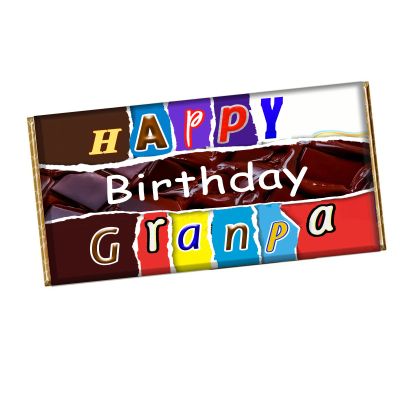Happy Birthday Grandpa Chocolate Bar Wrapper Novelty Gift For Gram Popo Grandy CH-505-Y (with chocolate bar)