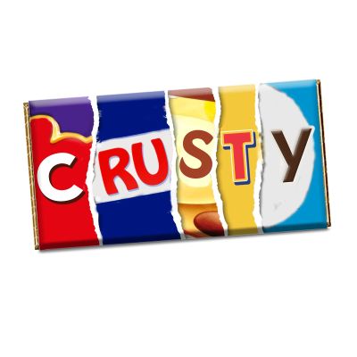 Crusty Chocolate Bar Wrapper Novelty Joke Funny Gift Birthday Christmas Valentin CH-097-Y (with chocolate bar)