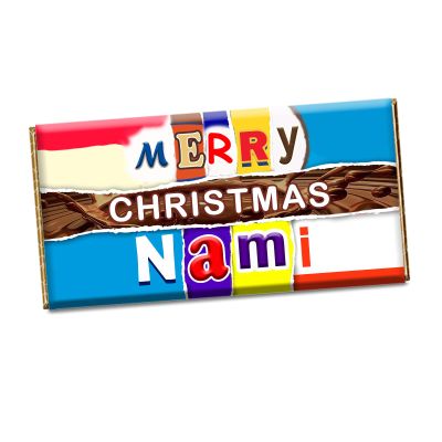 Merry Christmas Nami Xmas Chocolate Bar Wrapper Novelty Gift For Nanny Grandma CH-442-N (without chocolate bar)