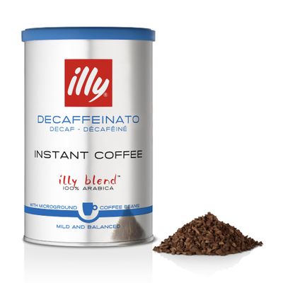 illy Coffee, Decaffeinated Instant Coffee, Medium Roast, 100 Percent Arabica Coffee Beans, Bulk Pack of 6 x 95 g