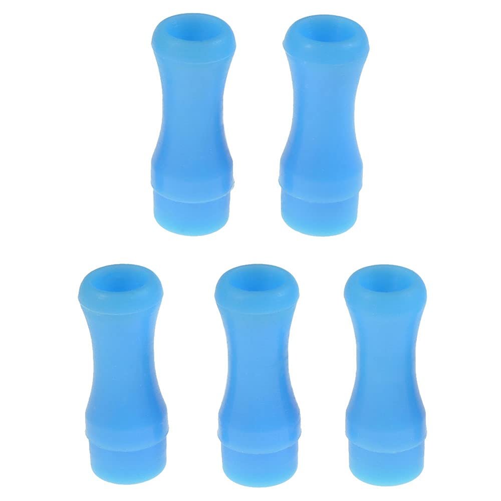 Armerah Baton 510 Drip Tip eCig Mouthpiece Short/Narrow Silicone 5 Pack Blue