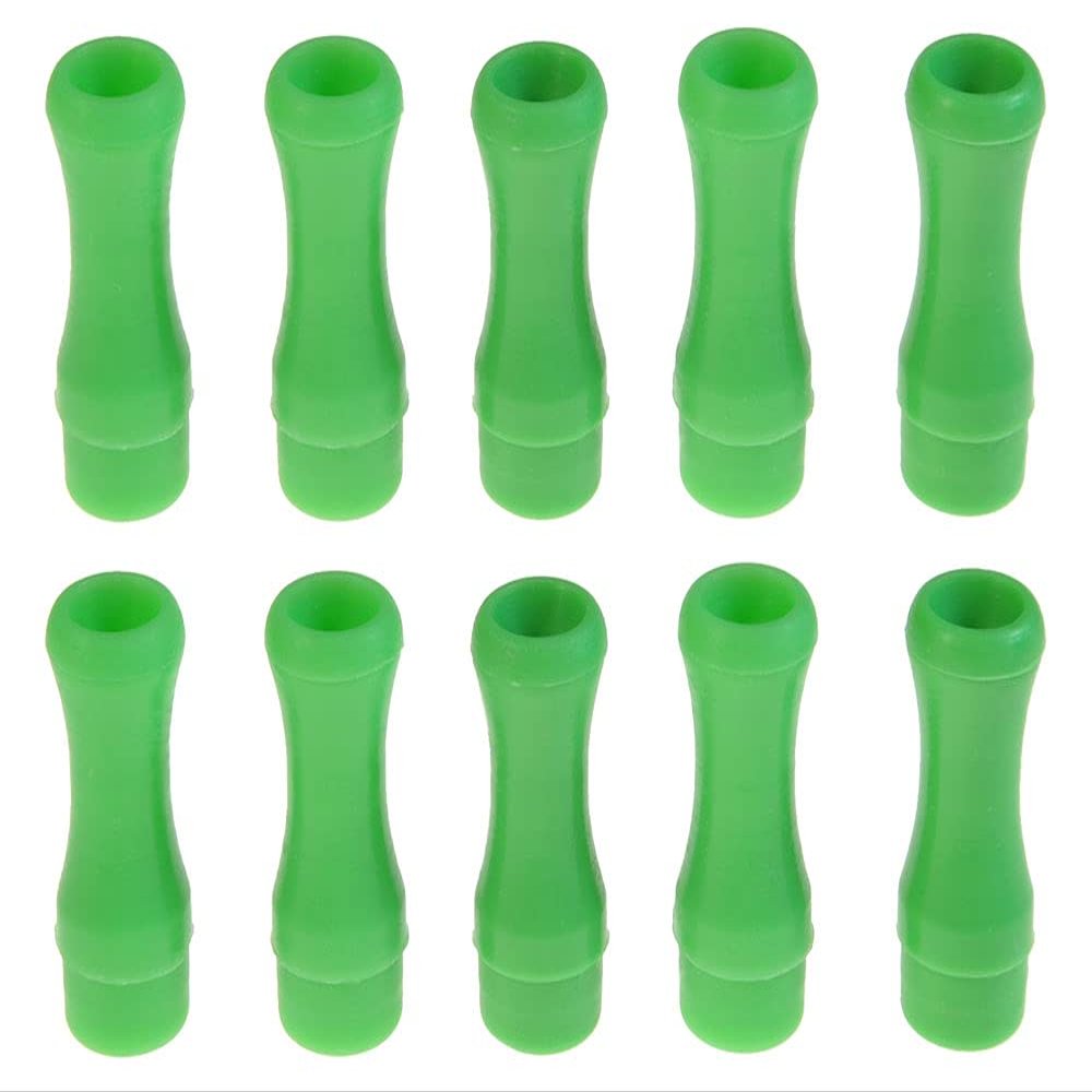 Armerah Baton 510 Drip Tip eCig Mouthpiece Short/Narrow Silicone 10 Pack Green