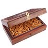 Jaiccha Ghasitaram Diwali Gifts - Dryfruits Hamper-Wooden Craving Jewellery Box with Mamra Almonds |Gift for Diwali,Holi,Rakhi,Valentine,Christmas,Birthday,Anniversary,Her,Him| view 1