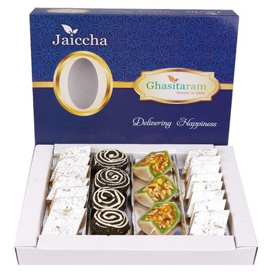 Jaiccha Ghasitaram Sweets-Dryfruit Fancy Sweets with Kaju Katli 400 GMS |Gift for Diwali,Holi,Rakhi,Valentine,Christmas,Birthday,Anniversary,Her,Him|