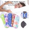 5 Pcs Reusable Menstrual Pad Ultra Absorbent Cotton Cloth Pads for Period Waterproof Bamboo Charcoal Fiber Cloth Washable Cotton Sanitary Pads for Women Sanitary Pad(H1-H5) view 3