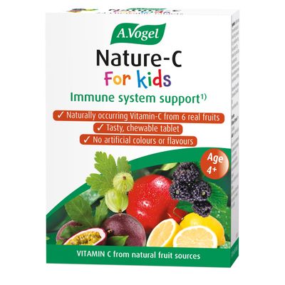 A.Vogel Nature-C for Kids | Chewable Tablet Containing Naturally Occuring Vitamin-C from 6 Real Fruits
