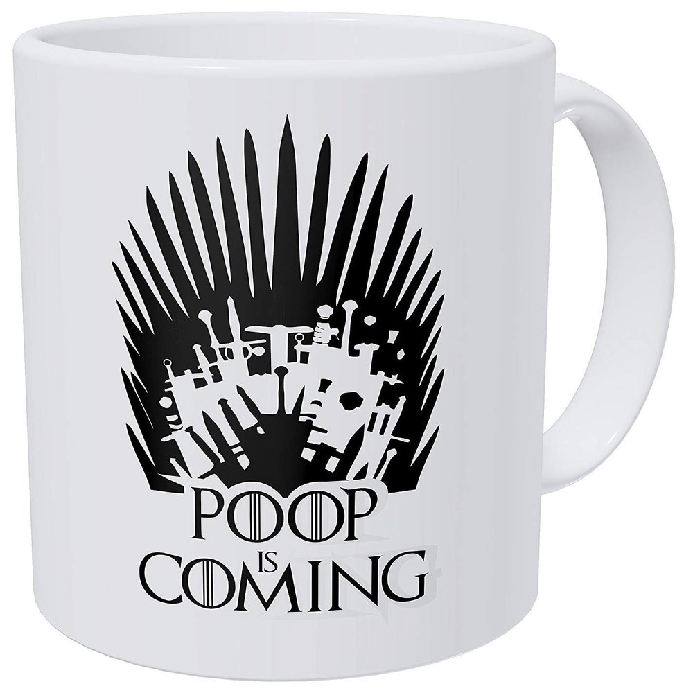 Poop is Coming 11 Ounces Gift Funny Inspirational and Motivational Autumn Black Funny dad Pumpkin Best Ever Happy Love Pattern Grandpa Witches Tone Coffee Blue Hello Spice