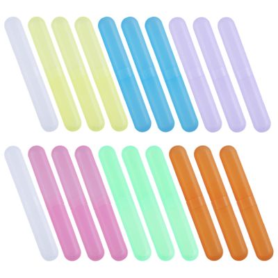 20PCS Toothbrush Case Set,Portable Breathable Toothbrush Holder,Dust-proof Toothbrush Box Storage,Plastic Toothbrush Container Travel Toothbrush Mixed Color,Daily and Travel Use, Multicolor,
