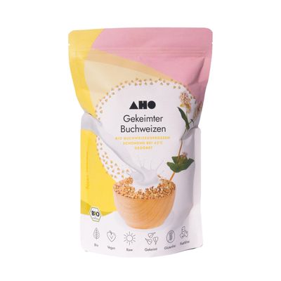 AHO Germinated buckwheat 850 g, organic from Germany and Austria, plastic-free packaging