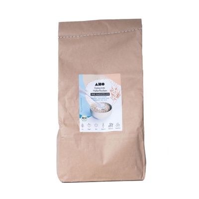 AHO Germinated oatmeal 2 kg refill, organic from Germany and Austria, plastic-free packaging, organic naked oats germinated and dried at 42 C