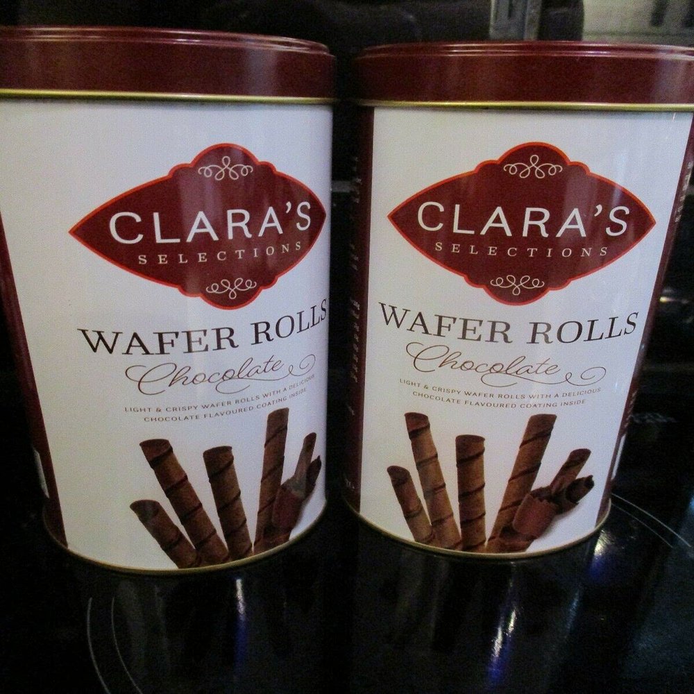 Clara's Selections Chocolate Wafer Rolls (3 Tins)