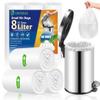 OKKEAI Small Pedal Bin Liners Bathroom Bin Bags White Garbage Bag 8l Rubbish Bag Plastic Clear Trash Bags for Toilet,Office Fit 6L,7L,8L,9L,10L view 1