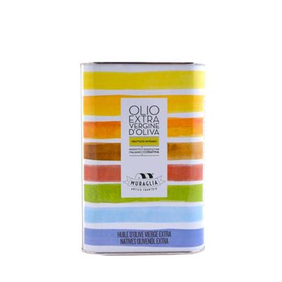 Frantoio Muraglia, Extra Virgin Olive Oil Tin 1 lt, Rainbow Coloration, Medium Fruity