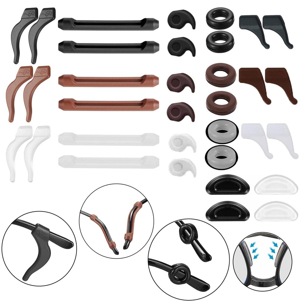 34PCS Eyeglasses Retainers Silicone Glasses Temple Holders Anti-Slip Protectors Comfort Eyewear Spectacle Stay Put Glasses Stoppers Ear Grip Hooks (Eyeglasses Retainers-34PCS)
