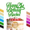 Cake Topper Personalised Happy Birthday Cake Topper Cake Decoration for 1st 2nd 3rd 13th 16th 18th 21st 30th 40th 50th 60th 70th Non-Shed Double Sided Glitter Paper(Green) view 1