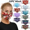 Caiyle [US Stock] 10 Packs Tie Dye Cute Design Women Girls Face_Mask_Protect_Cover Washable Reusable With Nose WireAdjustable EarloopsFilters Pocket Insert view 2