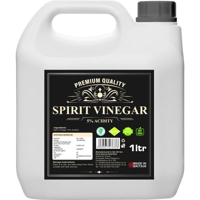 Distilled White Vinegar 1 Litre Perfect For Cooking  Pickling  Marinating  Cleaning  Laundry  Killing Weeds  Baking  Dishwasher - Pure White Spirit Vinegar UK Produced by PSN