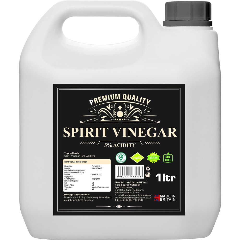 Distilled White Vinegar 1 Litre Perfect For Cooking  Pickling  Marinating  Cleaning  Laundry  Killing Weeds  Baking  Dishwasher - Pure White Spirit Vinegar UK Produced by PSN