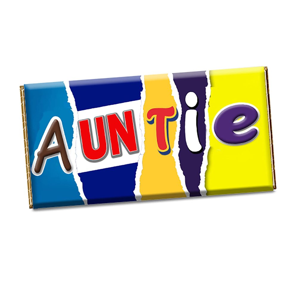 Auntie Chocolate Bar Wrapper Novelty Funny Gift Birthday Christmas Valentines CH-071 (With chocolate)