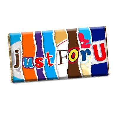 Just For U Chocolate Bar Wrapper Novelty Funny Gift Birthday Christmas Valentine CH-103 (without chocolate)