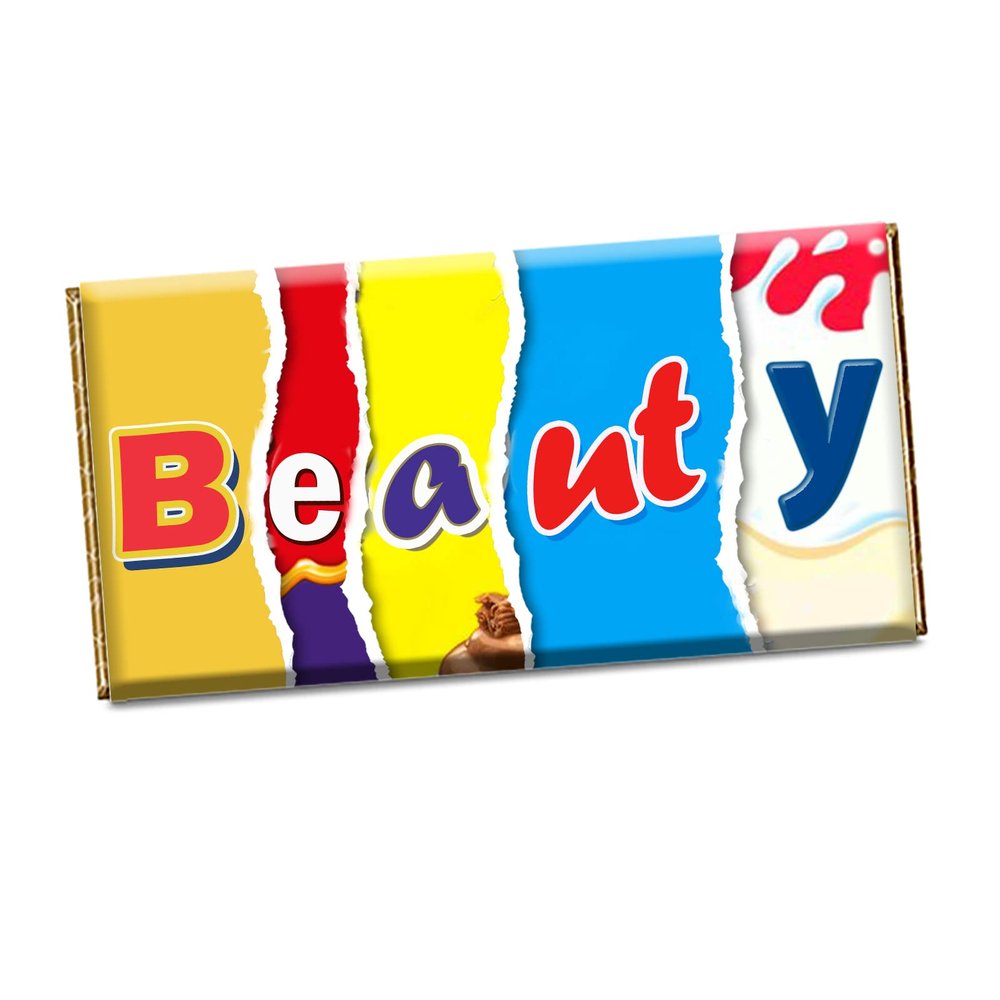 Beauty Chocolate Bar Wrapper Novelty Funny Gift Birthday Christmas Valentines CH-101 (with chocolate)