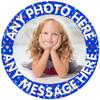 Your Very Own Photo Image Spotty - Dark Blue - Any Size (4in - 7.5in) Personalised Edible Cake Topper on Premium Icing view 1