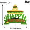 Cactus Cake Topper Mexico Fiesta Theme Kids Boy Girl Party Decor Supplies Mexican mardi Maracas Moustache Happy Birthday Party Event Glitter Decoration Supplies view 2