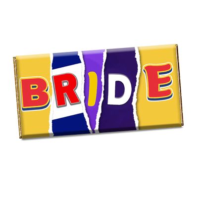 Bride Chocolate Bar Wrapper Novelty Wedding Marriage Gift Present Friend CH-122 (with chocolate)
