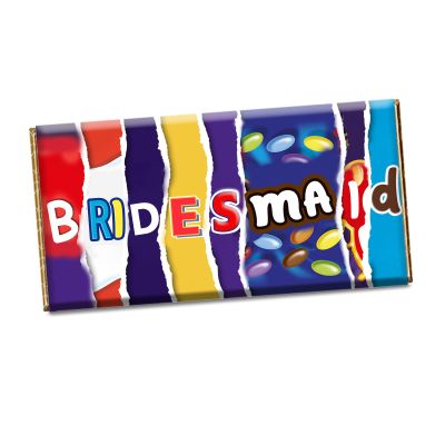 Bridesmaid Chocolate Bar Wrapper Novelty Wedding Marriage Gift Present CH-123 (with chocolate)