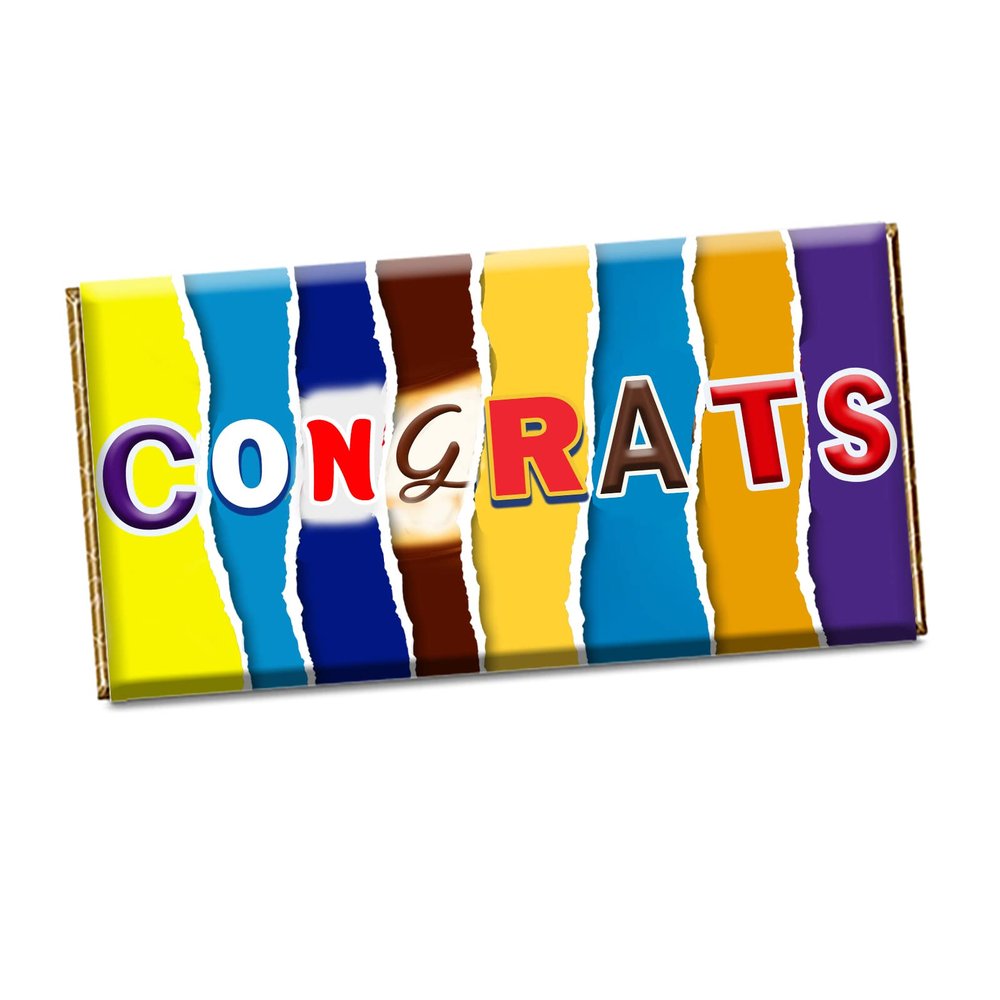 Congrats Chocolate Bar Wrapper Novelty Gift Birthday Valentines Anniversary CH-154 (with chocolate)