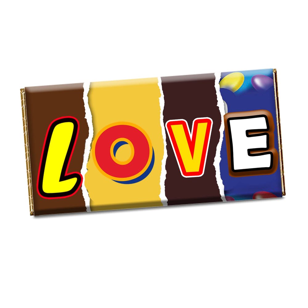Valentines Day LOVE Chocolate Bar Wrapper Novelty Gift Birthday Anniversary Xmas CH-137 (with chocolate)