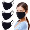 5 Packs Cotton Washable,Reusable Black Face Mask, Mouth Cover Breathable For Personal Care Protection (3 Packs Black) view 1