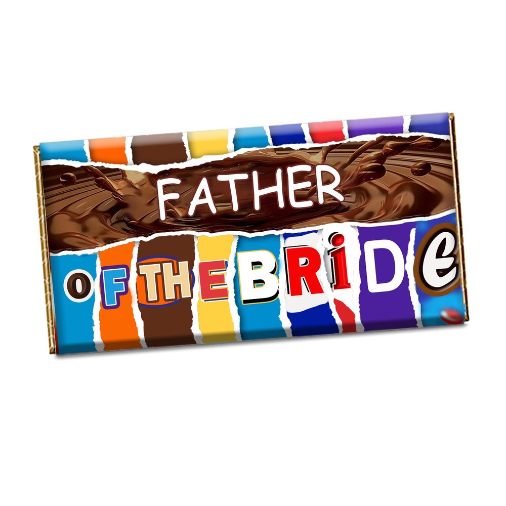Father Of The Bride Chocolate Bar Wrapper Novelty Gift For Father In Law Uncle CH-236 (with chocolate)